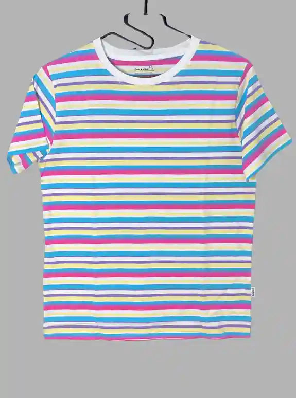 Elegant Multicolor Striped T-Shirt for Men – Boer and Fitch