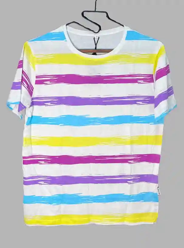 Multi-Color Striped Round Neck T-Shirt for Men – Boer and Fitch