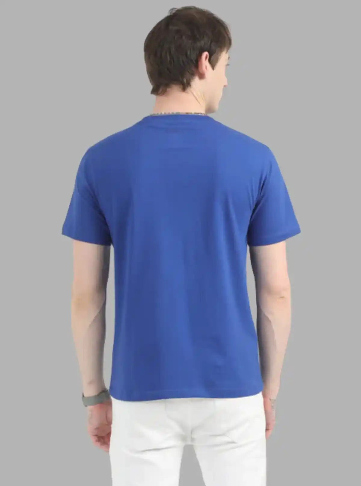 Men’s Royal Blue Printed T‑Shirt – Bold Graphic Statement Tee
