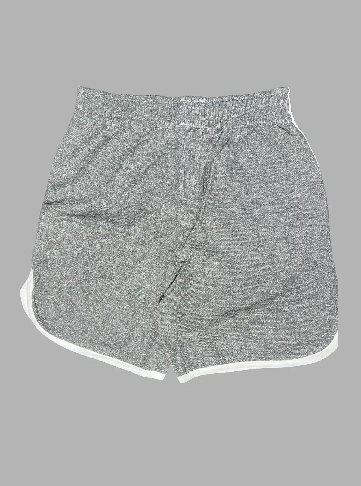 Men’s Charcoal Melange Cotton Fleece Shorts with White Piping – Boer & Fitch