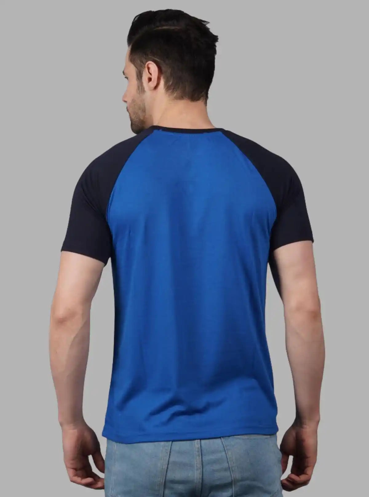 Sky Blue Raglan T-Shirt for Men – Casual Cotton Tee by Boer and Fitch