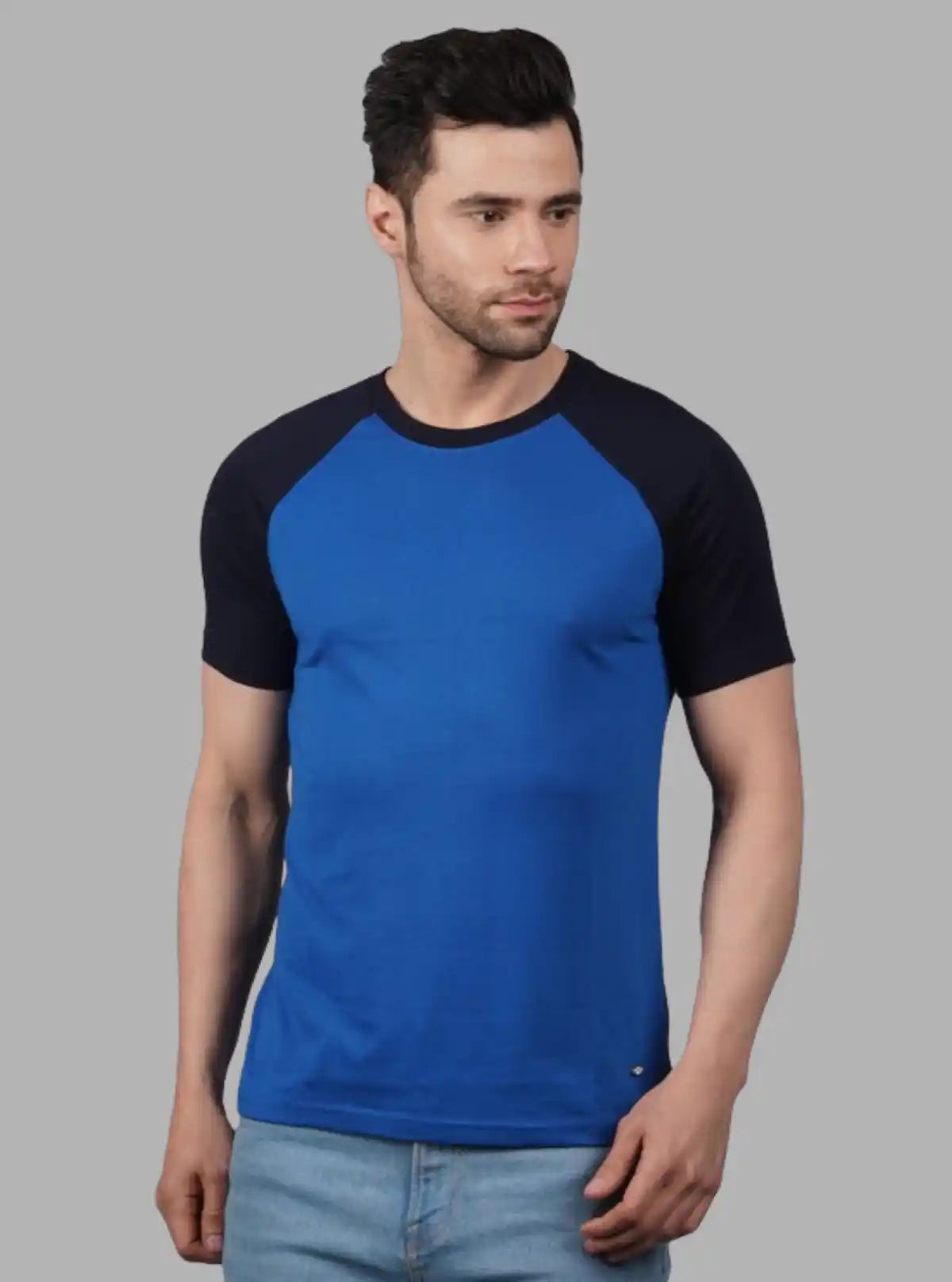 Sky Blue Raglan T-Shirt for Men – Casual Cotton Tee by Boer and Fitch