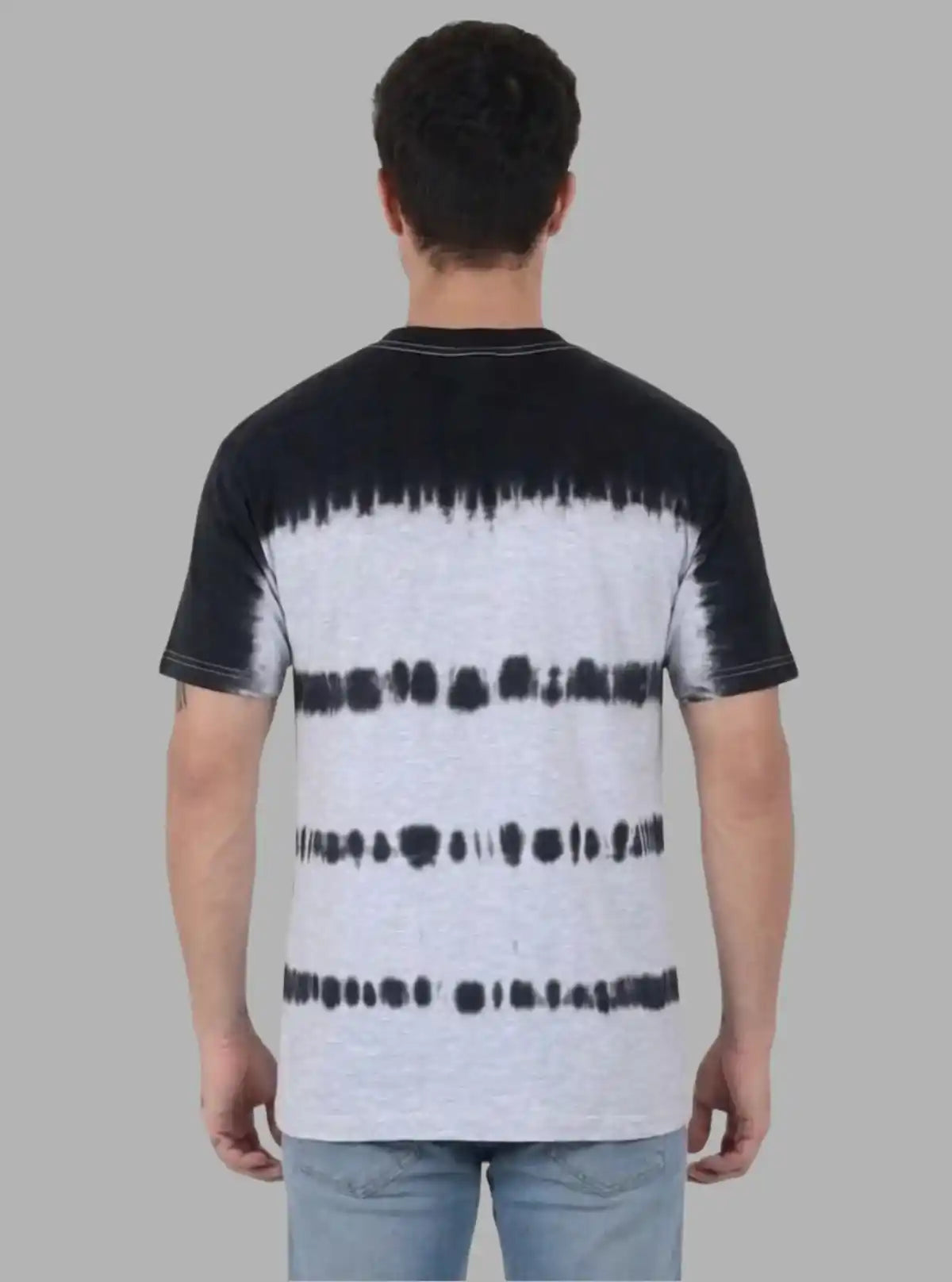 Men’s Tinted White and Black Tie and Dye T‑Shirt – Urban Streetwear Cotton Tee