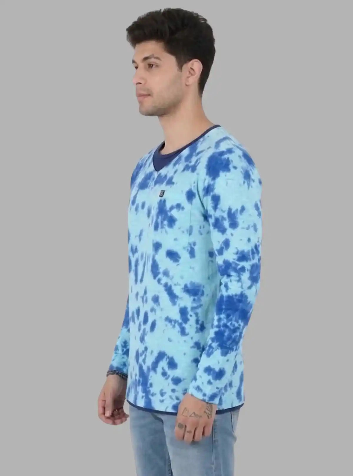 Men’s Pastel Blue Tie and Dye T‑Shirt – Soft Cotton Summer Essential