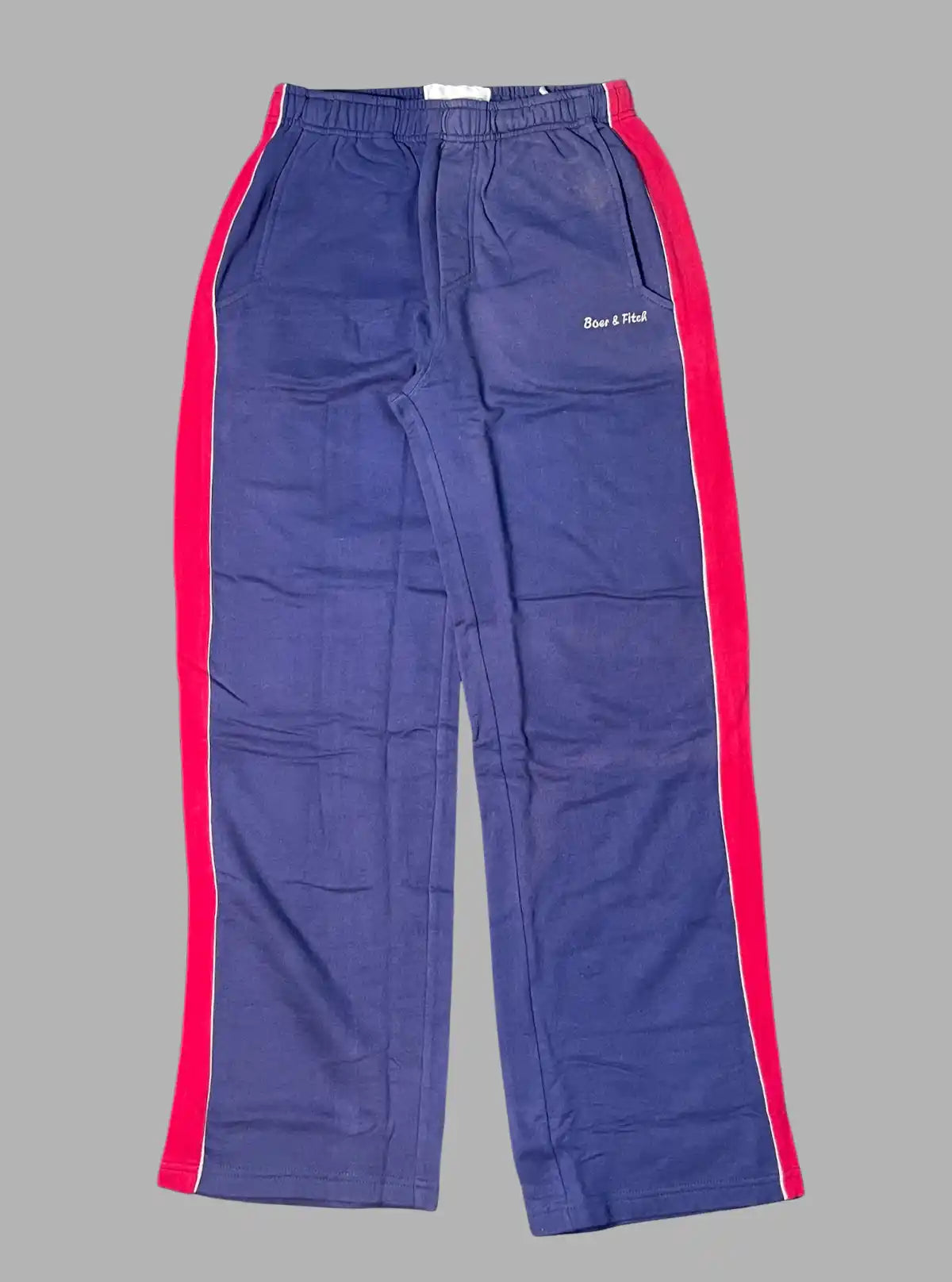 Navy Track Pants with Red Stripes for Men – Comfortable Sportswear by Boer and Fitch