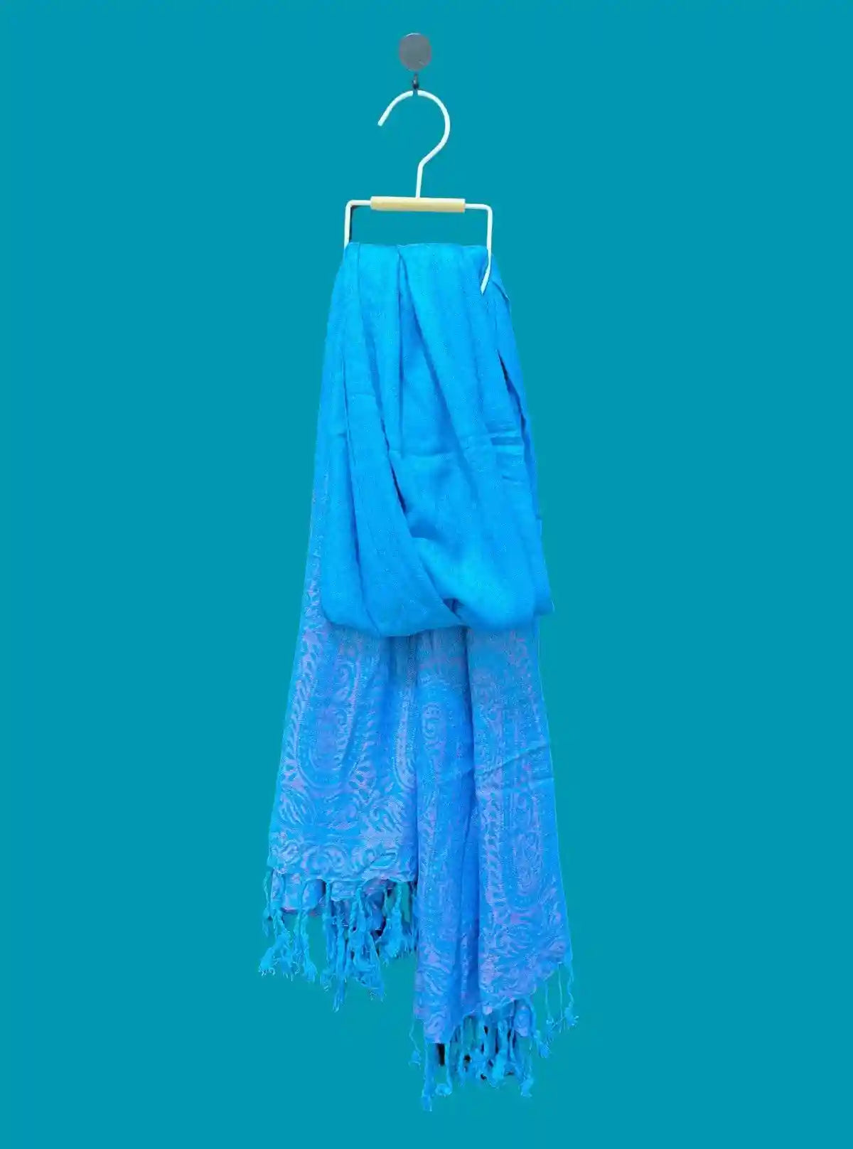 Unisex Sky Blue Viscose Blend Stole – Lightweight & Elegant Layer | Buy Online at  Boer and Fitch