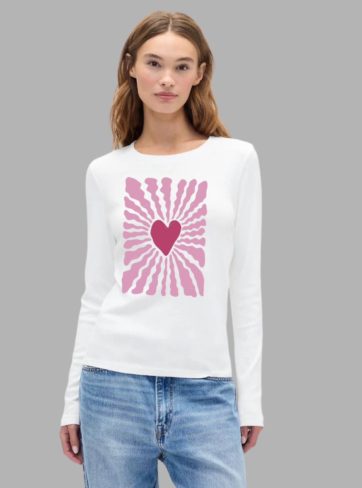 White Holiday Print Long Sleeve T-Shirt | Boer and Fitch