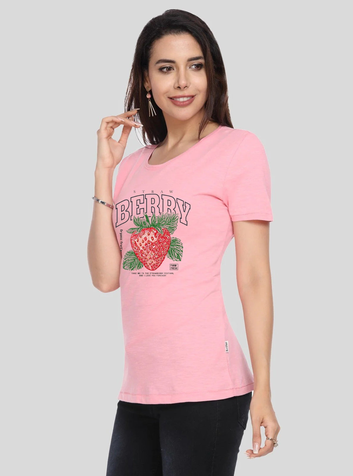 Boer and Fitch Pink Paradise Print Cotton T-Shirt