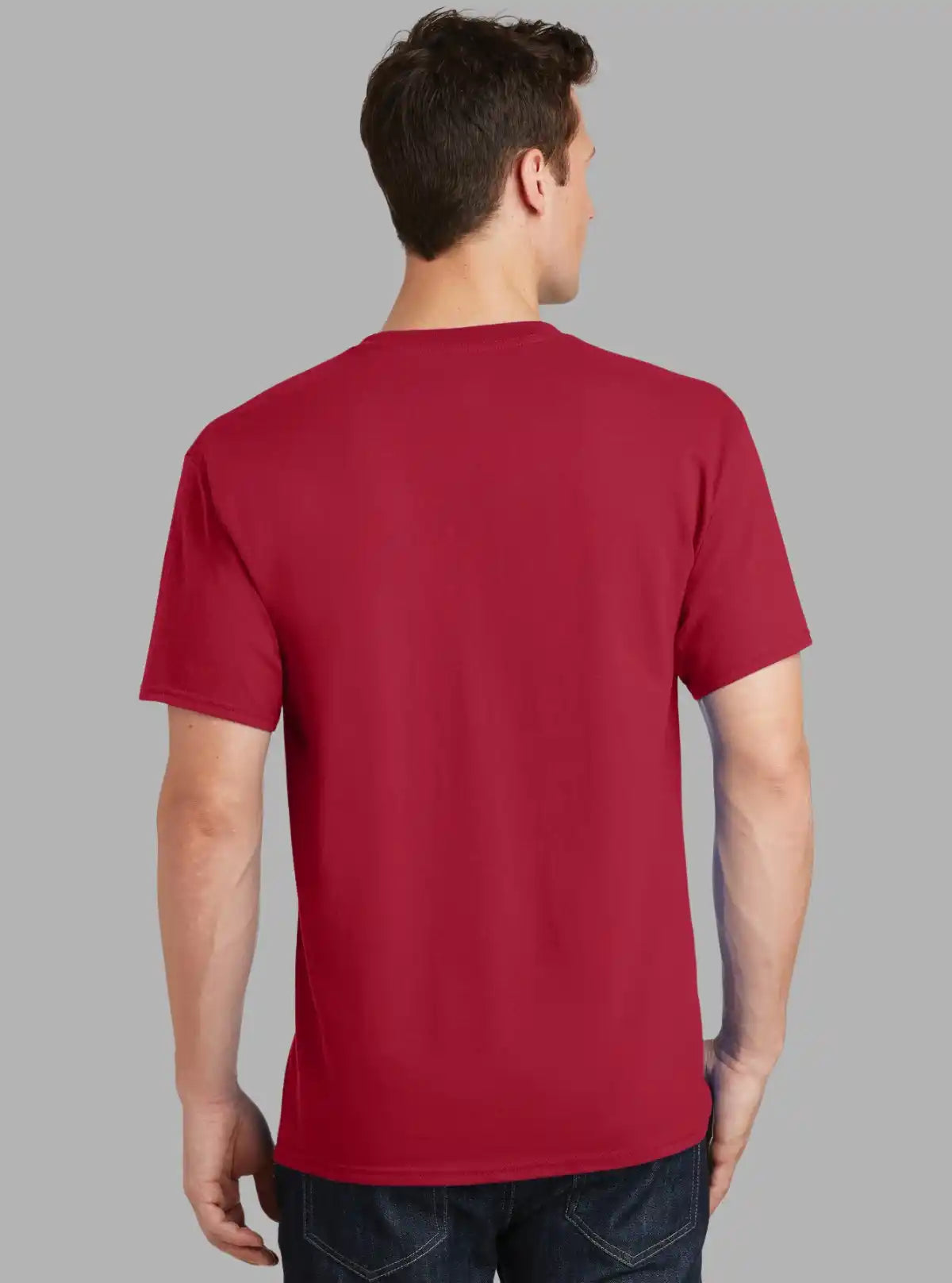 Men’s Burgundy Bulldog Embroidery Crew Neck T-Shirt | 100% Cotton Short Sleeve by Boer and Fitch