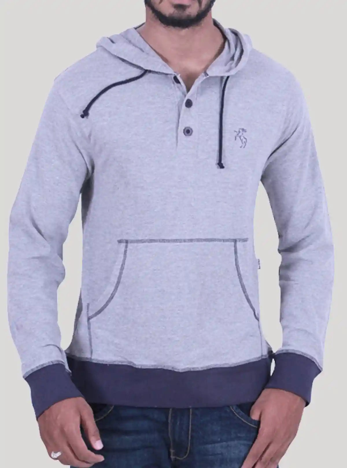 White Melange Hooded Sweatshirt for Men – Casual Comfort by Boer and Fitch | Buy Online at  Boer and Fitch
