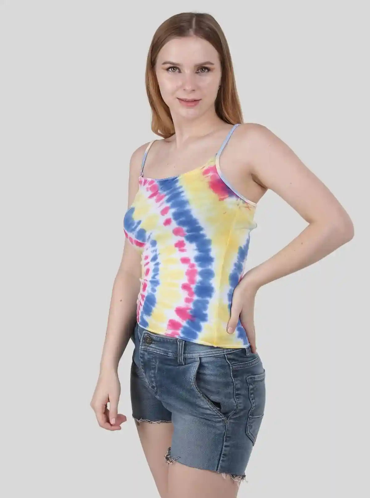 Women Pink Tie-Dye Spaghetti Top | Buy Online at  Boer and Fitch