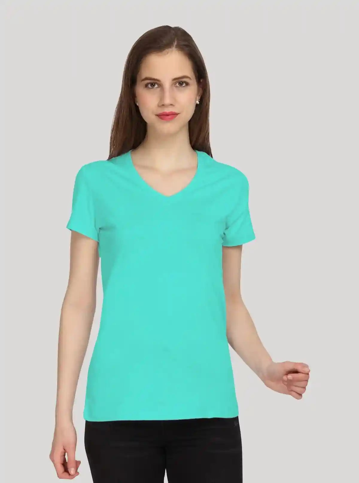 Women’s Aqua Blue V-Neck T-Shirt – Casual & Comfortable | Boer & Fitch | Buy Online at  Boer and Fitch