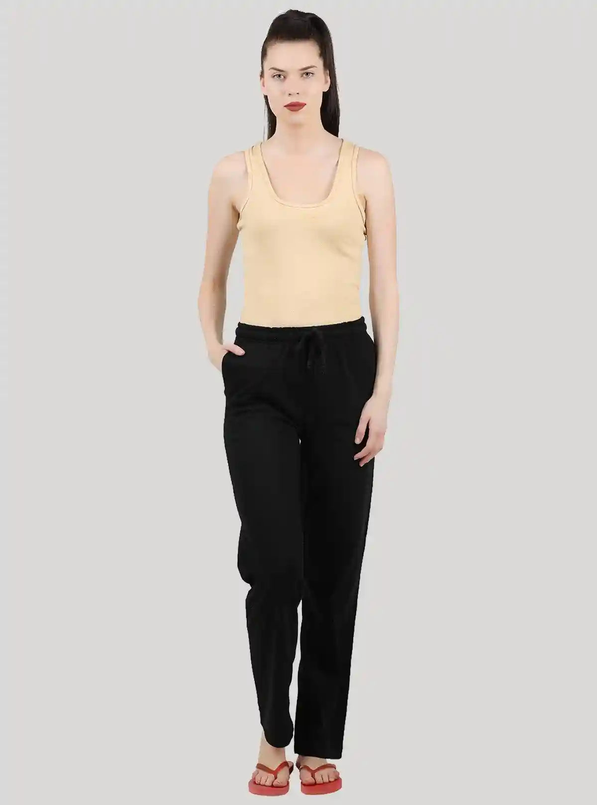 Women’s Black Lounge Pant in Cotton Fleece Knit – Soft, Stylish & Warm | Buy Online at  Boer and Fitch