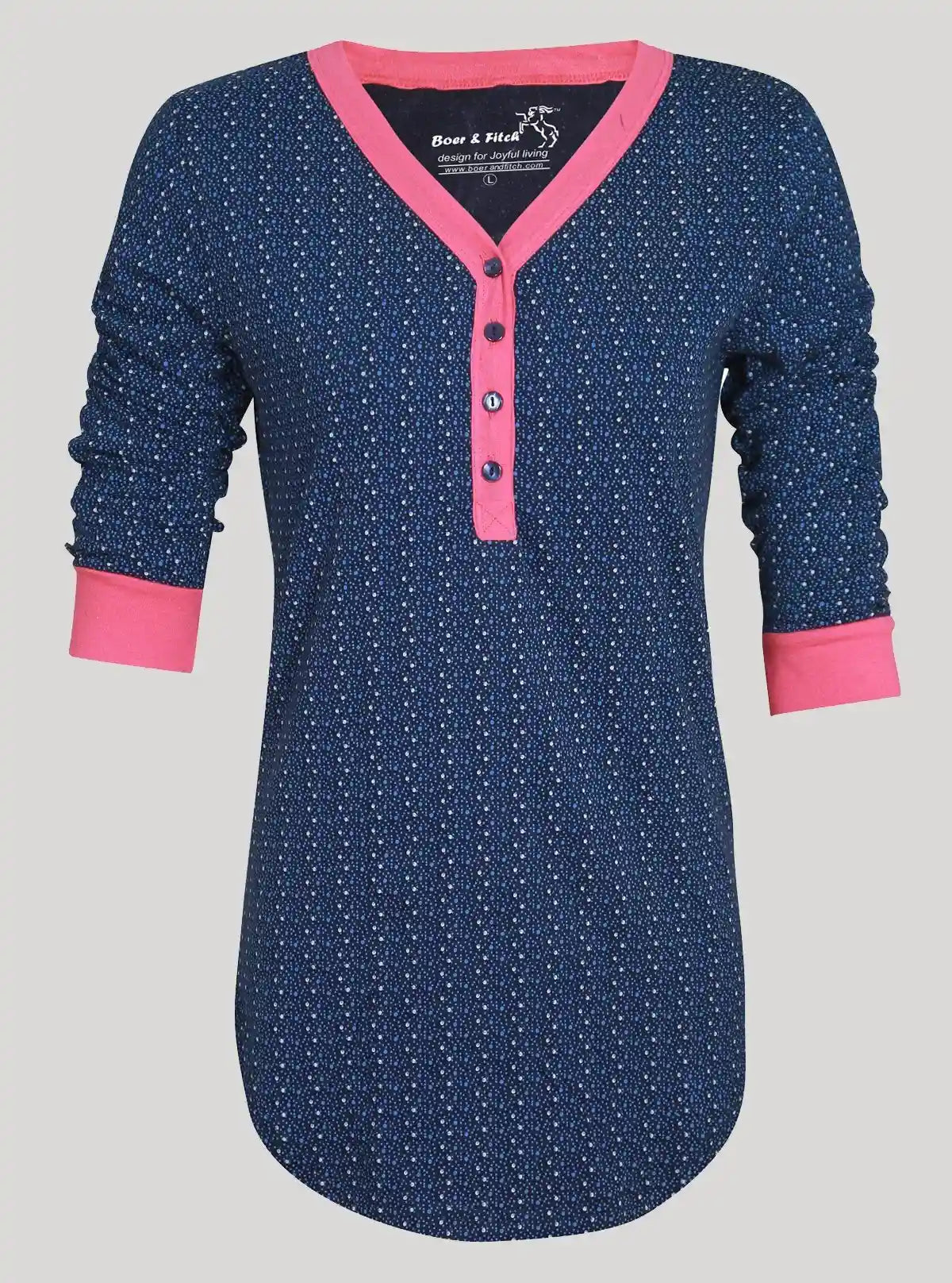 Women’s Blue Elegant Printed Top – Chic & Comfortable | Boer & Fitch | Buy Online at  Boer and Fitch