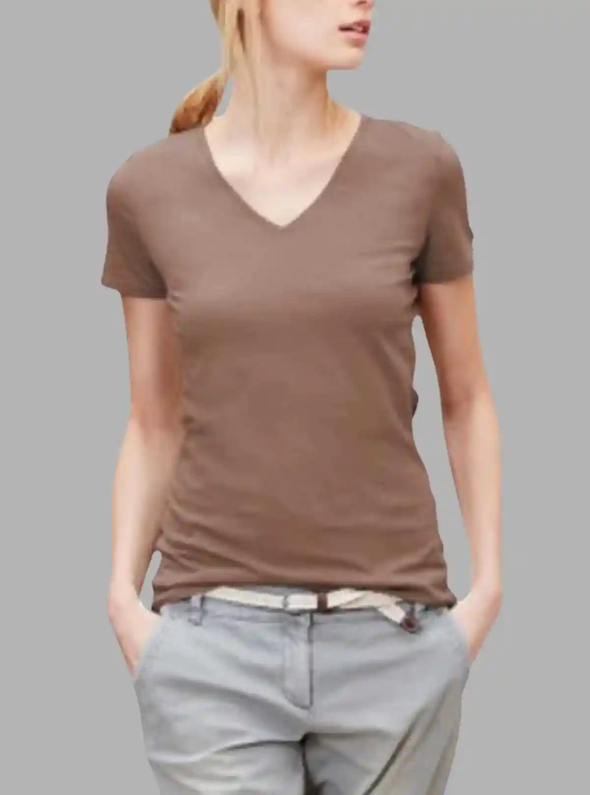 Women’s Brown V-Neck T-Shirt – Casual Cotton Tee | Boer & Fitch | Buy Online at  Boer and Fitch