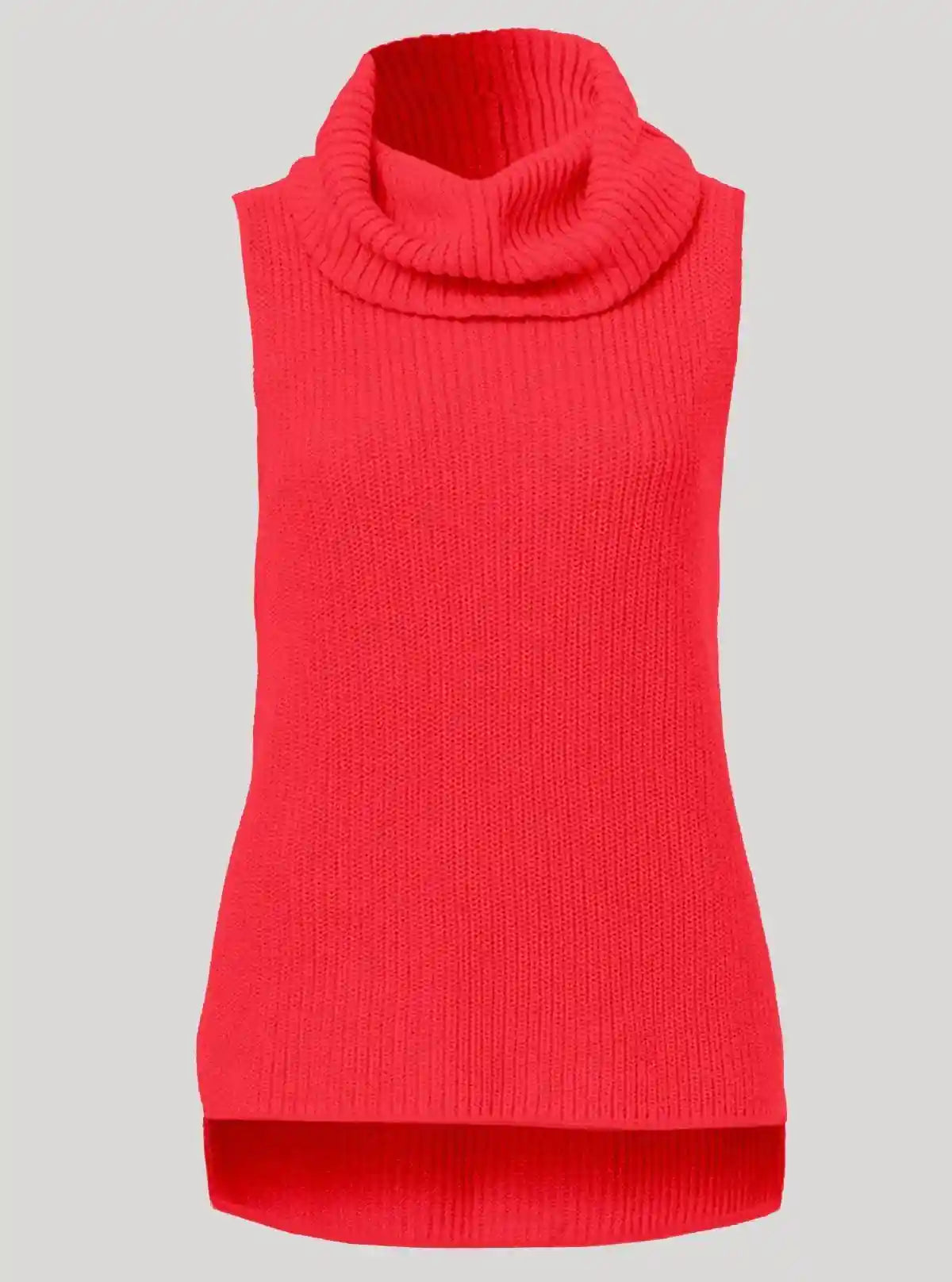 Women’s Cherry Red Flat Knit High Neck Sleeveless Top – Trendy & Comfortable | Boer & Fitch | Buy Online at  Boer and Fitch