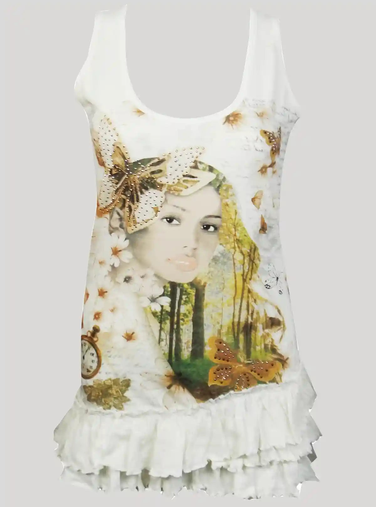 Women’s Classic White Print Sleeveless Top – Stylish & Comfortable | Boer & Fitch | Buy Online at  Boer and Fitch