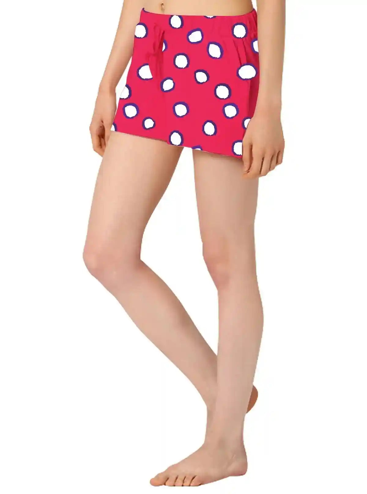 Women’s Coral & White Graphic Cotton Jersey Shorts – Soft, Bold & Stylish Fit | Buy Online at  Boer and Fitch
