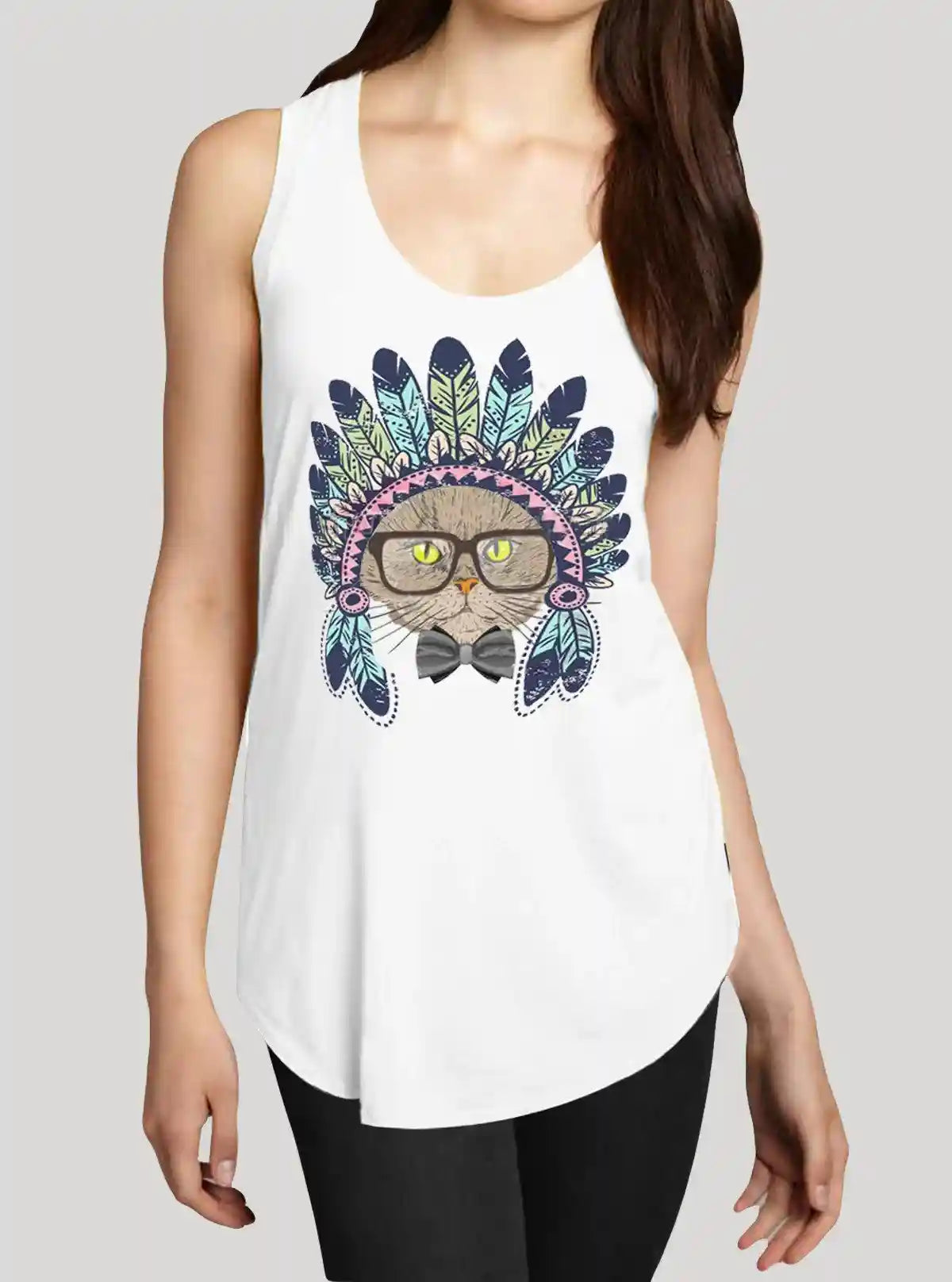 Women’s Feather Mask Printed Sleeveless T-Shirt – Stylish & Comfortable | Boer & Fitch | Buy Online at  Boer and Fitch