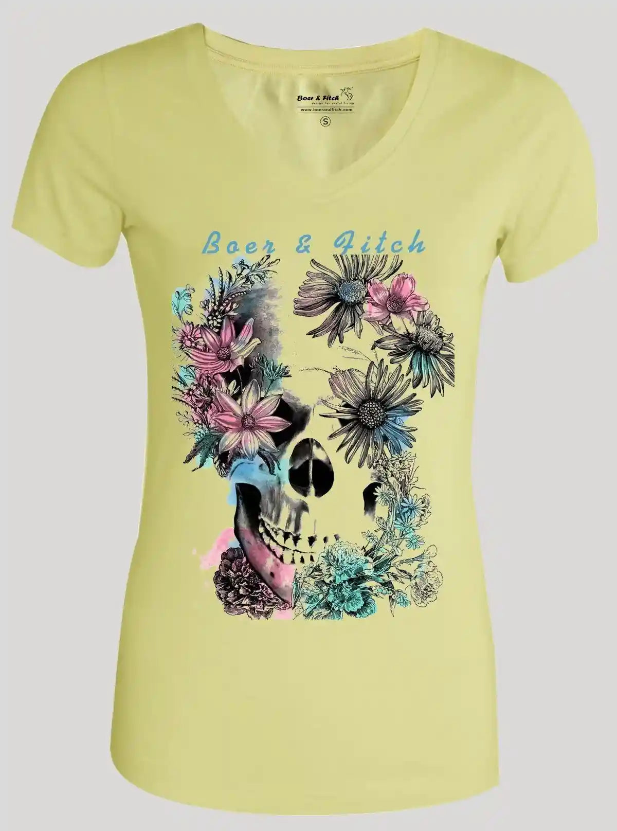 Women’s Lemon Skull Print V-Neck Tee – Trendy & Comfortable | Boer & Fitch | Buy Online at  Boer and Fitch