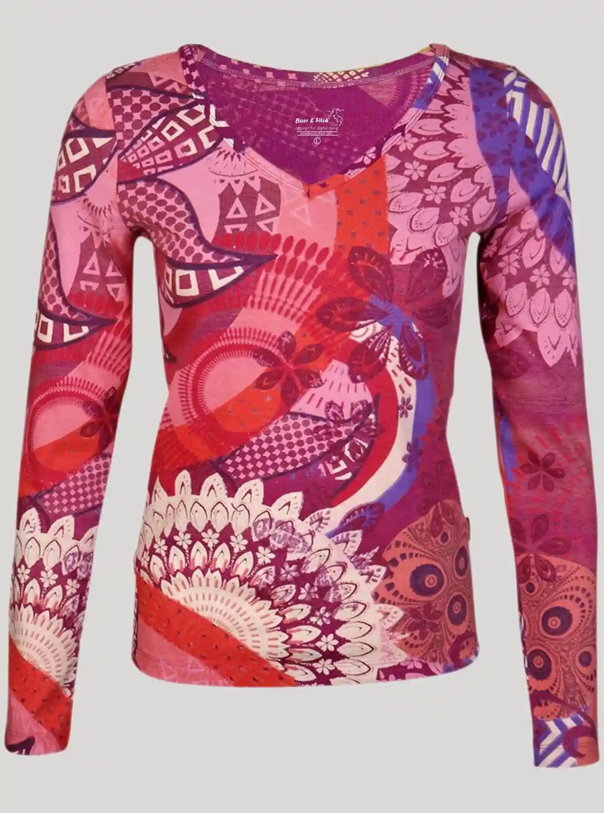 Women’s Long Sleeve Oasis Printed Cotton Top – Stylish Casual by Boer and Fitch | Buy Online at  Boer and Fitch