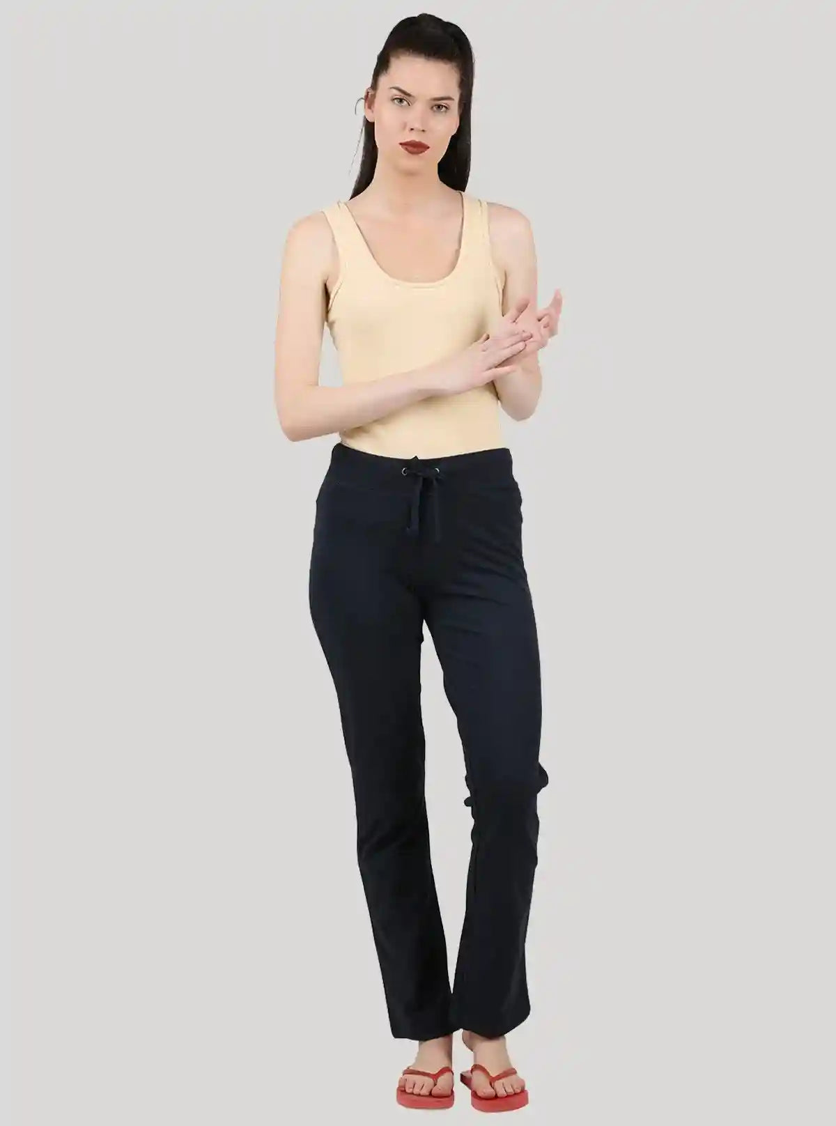 Women’s Navy Stretch Jogging Pant in Cotton Fleece Knit Fabric | Buy Online at  Boer and Fitch