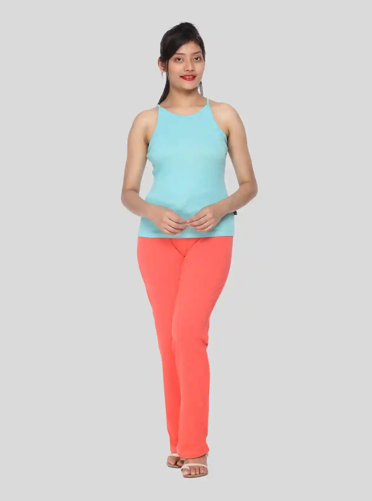 Women’s Orange Relaxed Fit Trouser in Cotton Elastane Jersey Knit | Buy Online at  Boer and Fitch