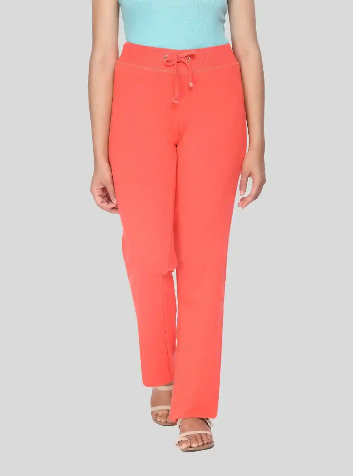 Women’s Orange Relaxed Fit Trouser in Cotton Elastane Jersey Knit | Buy Online at  Boer and Fitch