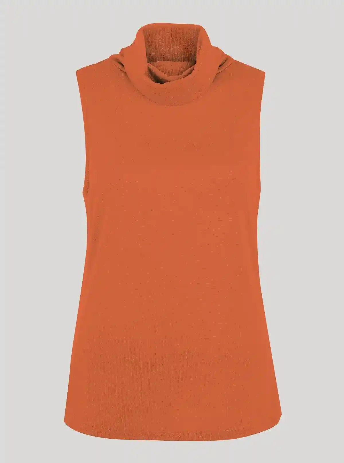 Women’s Orange Roll-On Neck Sleeveless Top – Stylish & Comfortable | Boer & Fitch | Buy Online at  Boer and Fitch