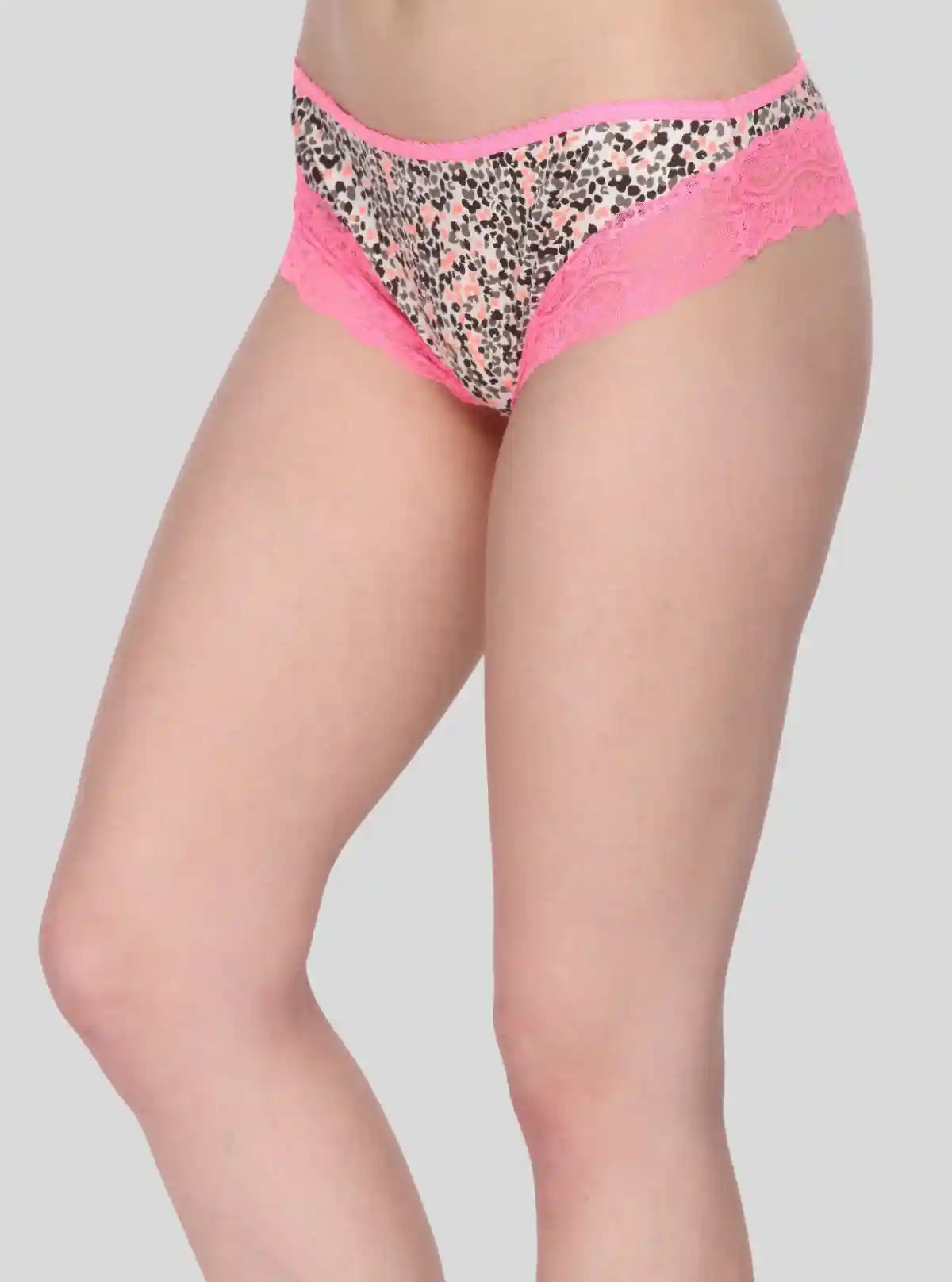 Women’s Pink Floral Printed Cotton Elastane Brief – Soft & Stylish Innerwear | Buy Online at  Boer and Fitch