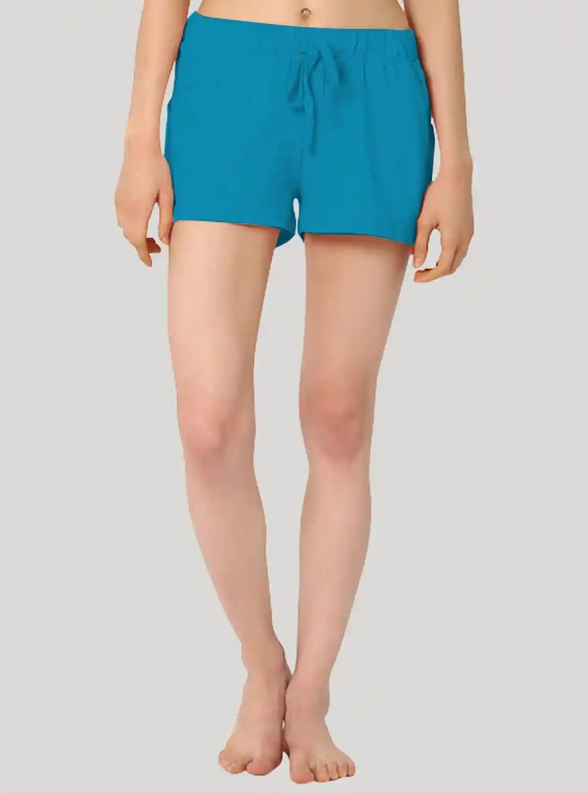 Women’s Turquoise Cotton Jersey Shorts – Fresh, Soft & All-Day Comfort | Buy Online at  Boer and Fitch