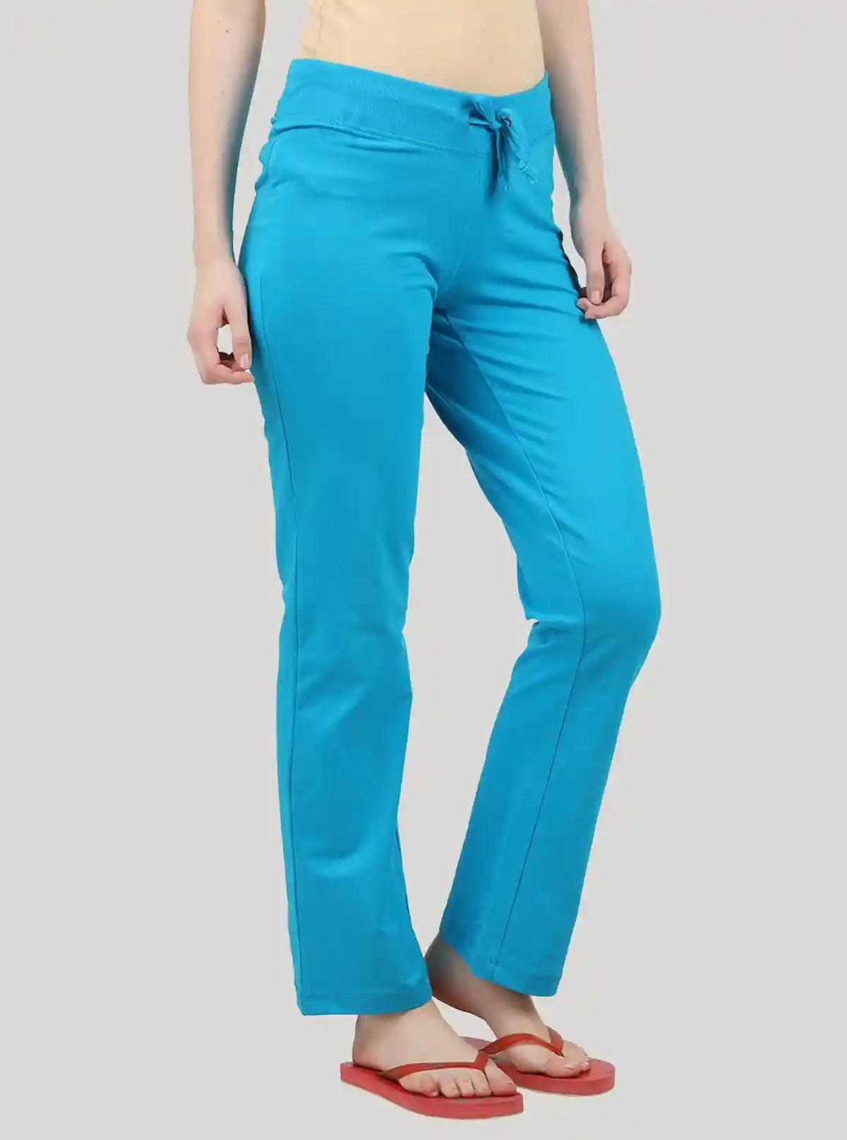 Women’s Turquoise Stretch Jogging Pant in Cotton Fleece Knit Fabric | Buy Online at  Boer and Fitch