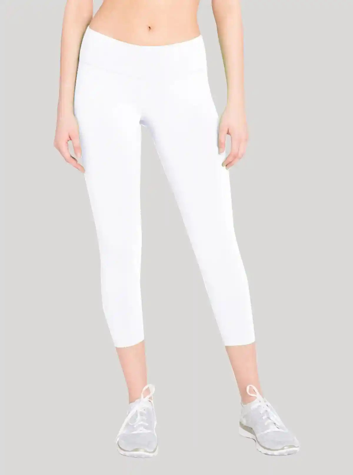 Women’s White Cotton Elastane Knit Capri – Sleek, Soft & Flexible Comfort | Buy Online at  Boer and Fitch