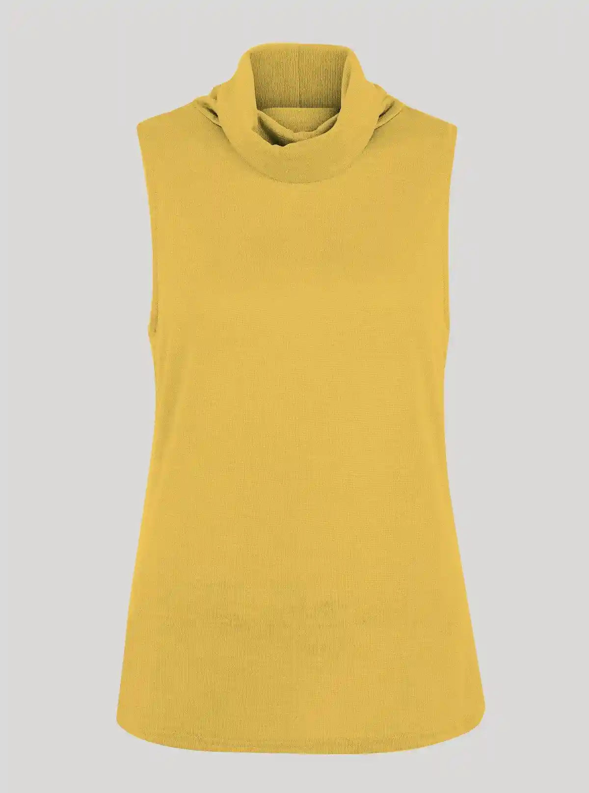 Women’s Yellow Roll-On Neck Sleeveless Top – Stylish & Comfortable | Boer & Fitch | Buy Online at  Boer and Fitch