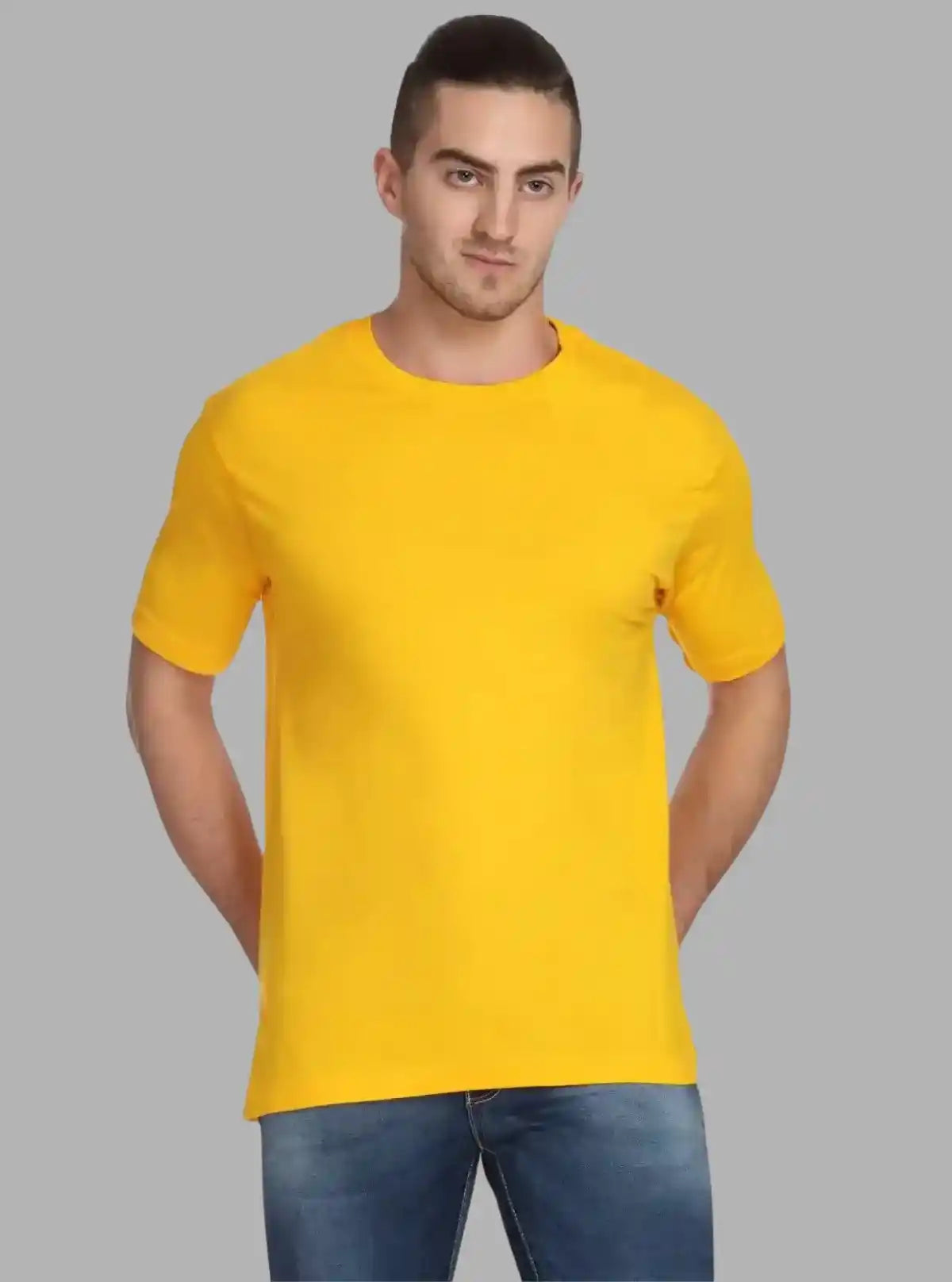 Men’s Bright Yellow Printed T-Shirt – Vibrant Style for Everyday Wear
