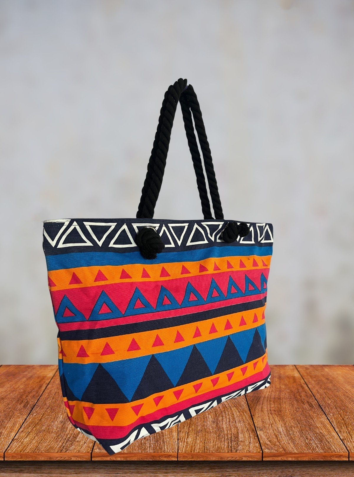 Artistic Triangle Canvas Bag – Geometric Chic for Everyday Style - Boer and Fitch