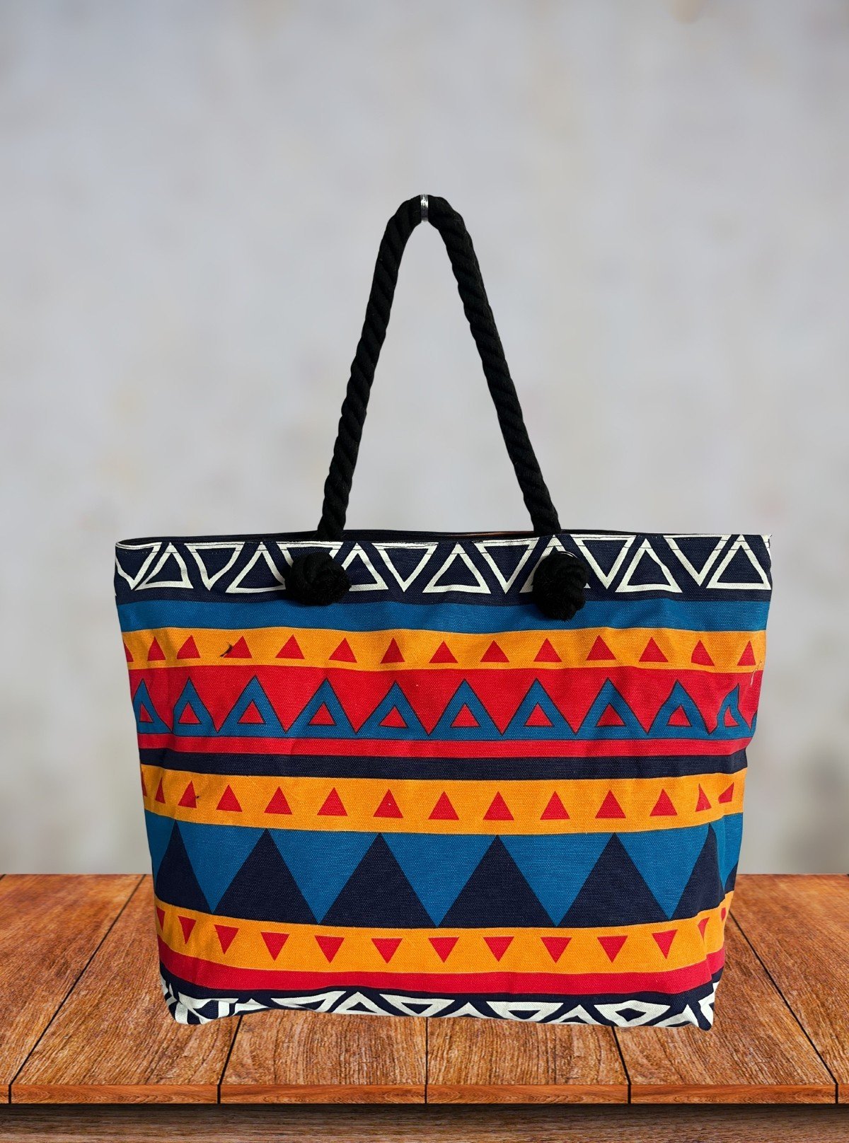 Artistic Triangle Canvas Bag – Geometric Chic for Everyday Style - Boer and Fitch