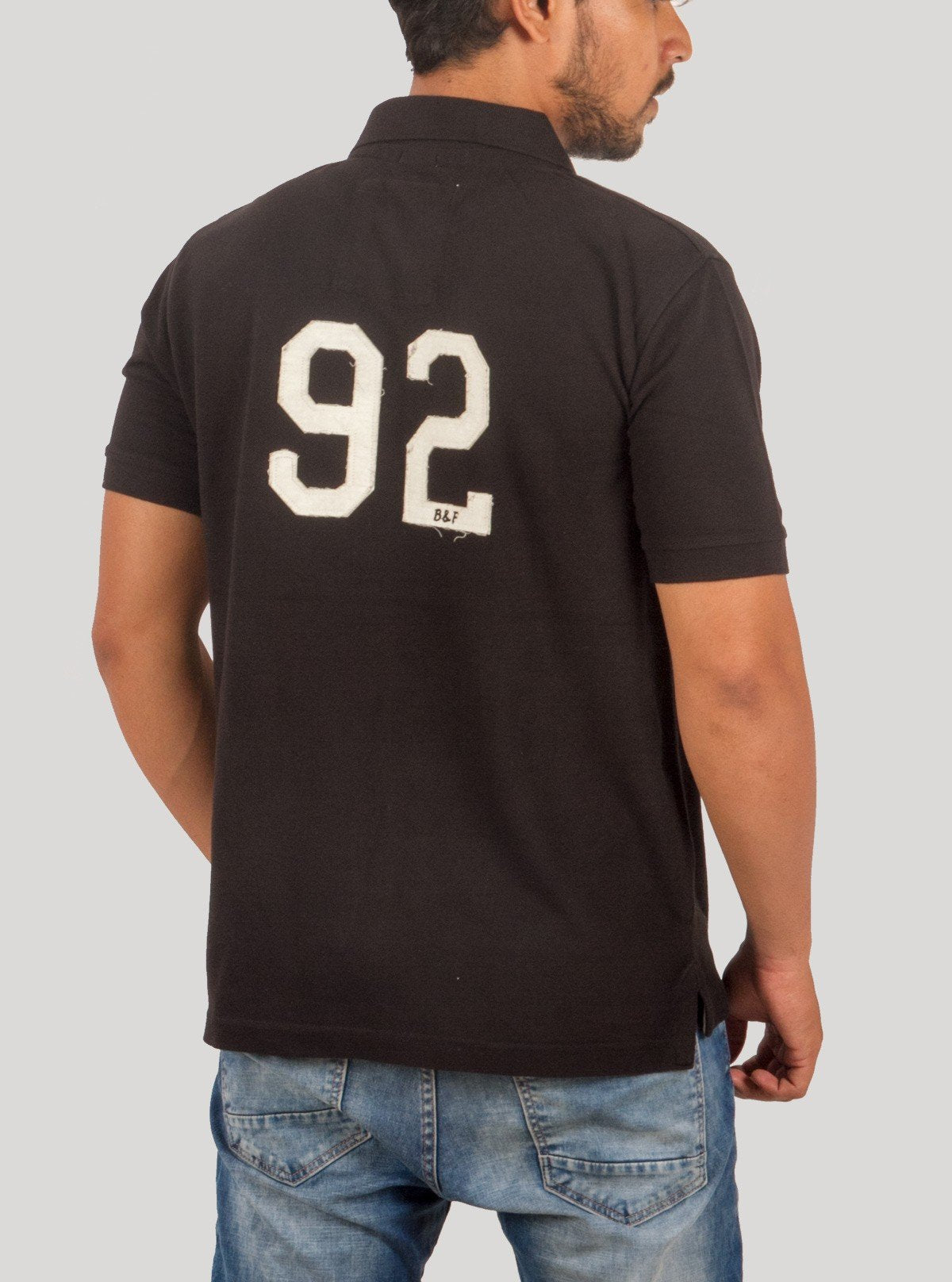 Black 92 Print Polo T-Shirt for Men – Casual Graphic Polo by Boer and Fitch - Boer and Fitch