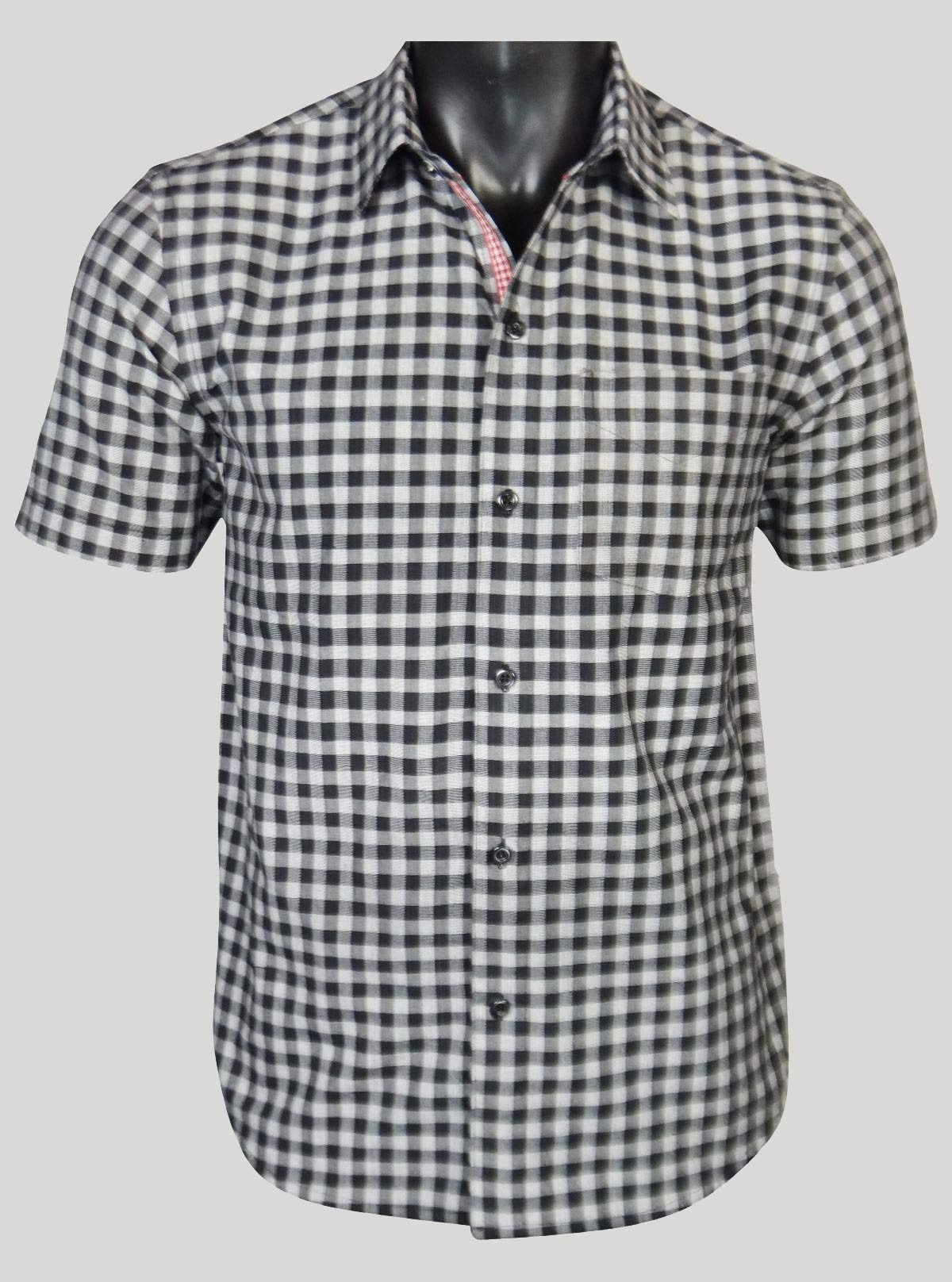 Black Checked Regular Fit Half Sleeve Shirt for Men – Casual Style by Boer and Fitch - Boer and Fitch