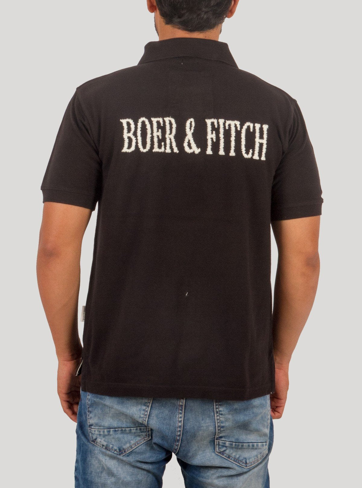 Black Embroidery Polo T-Shirt for Men – Stylish Cotton Polo by Boer and Fitch - Boer and Fitch