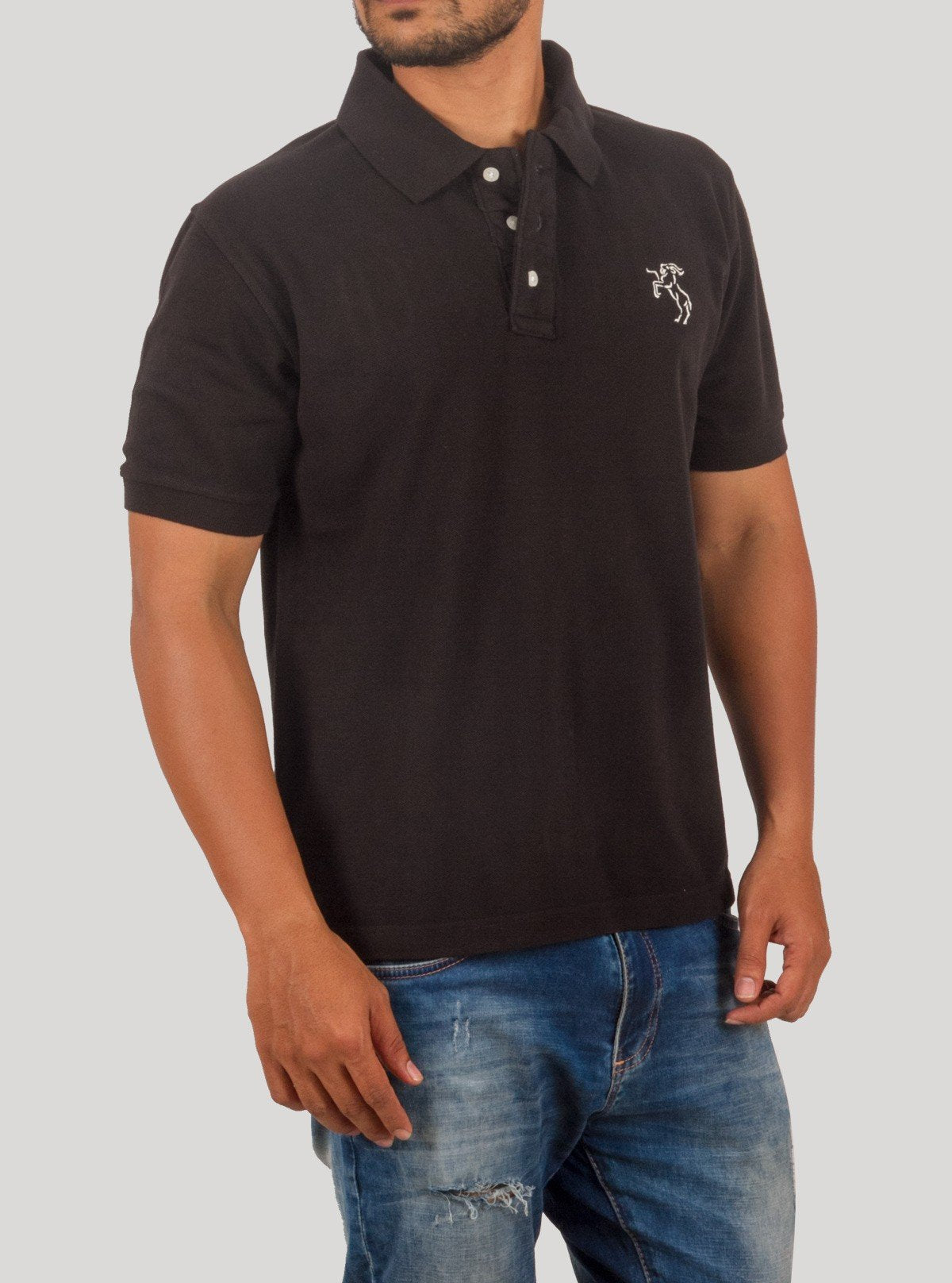 Black Embroidery Polo T-Shirt for Men – Stylish Cotton Polo by Boer and Fitch - Boer and Fitch