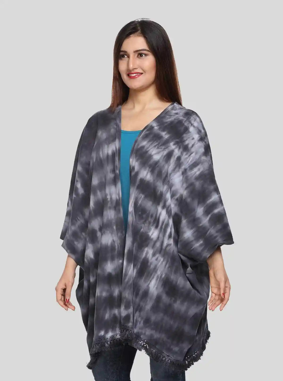 Women's Black Tie and Dye Cotton Shrug | Stylish Layering | Boer and Fitch | Buy Online at  Boer and Fitch