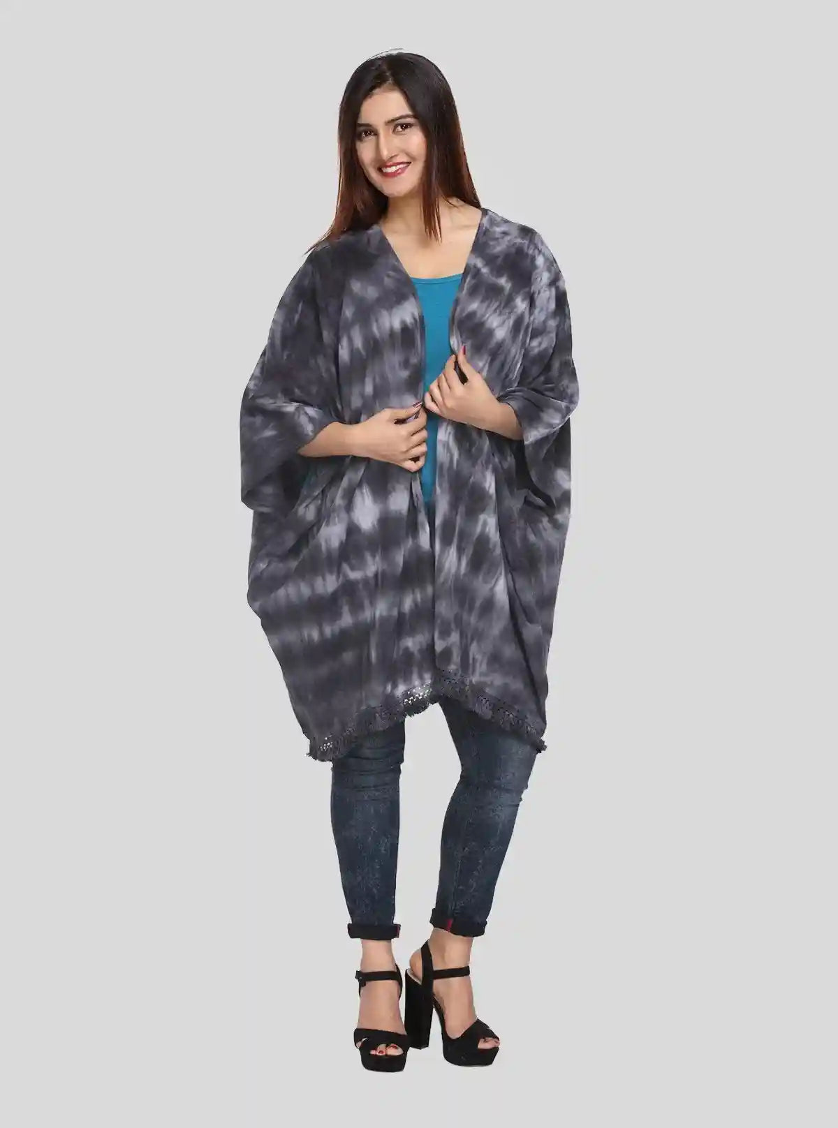 Women's Black Tie and Dye Cotton Shrug | Stylish Layering | Boer and Fitch | Buy Online at  Boer and Fitch