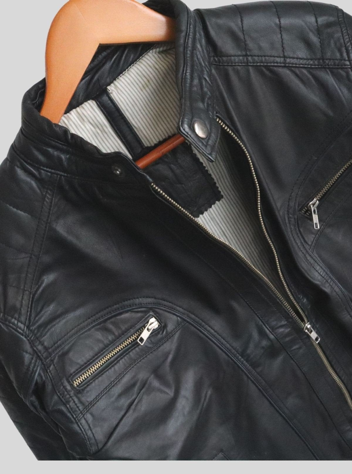 Black Leather Jacket for Men – Classic Biker & Casual Style by Boer and Fitch - Boer and Fitch