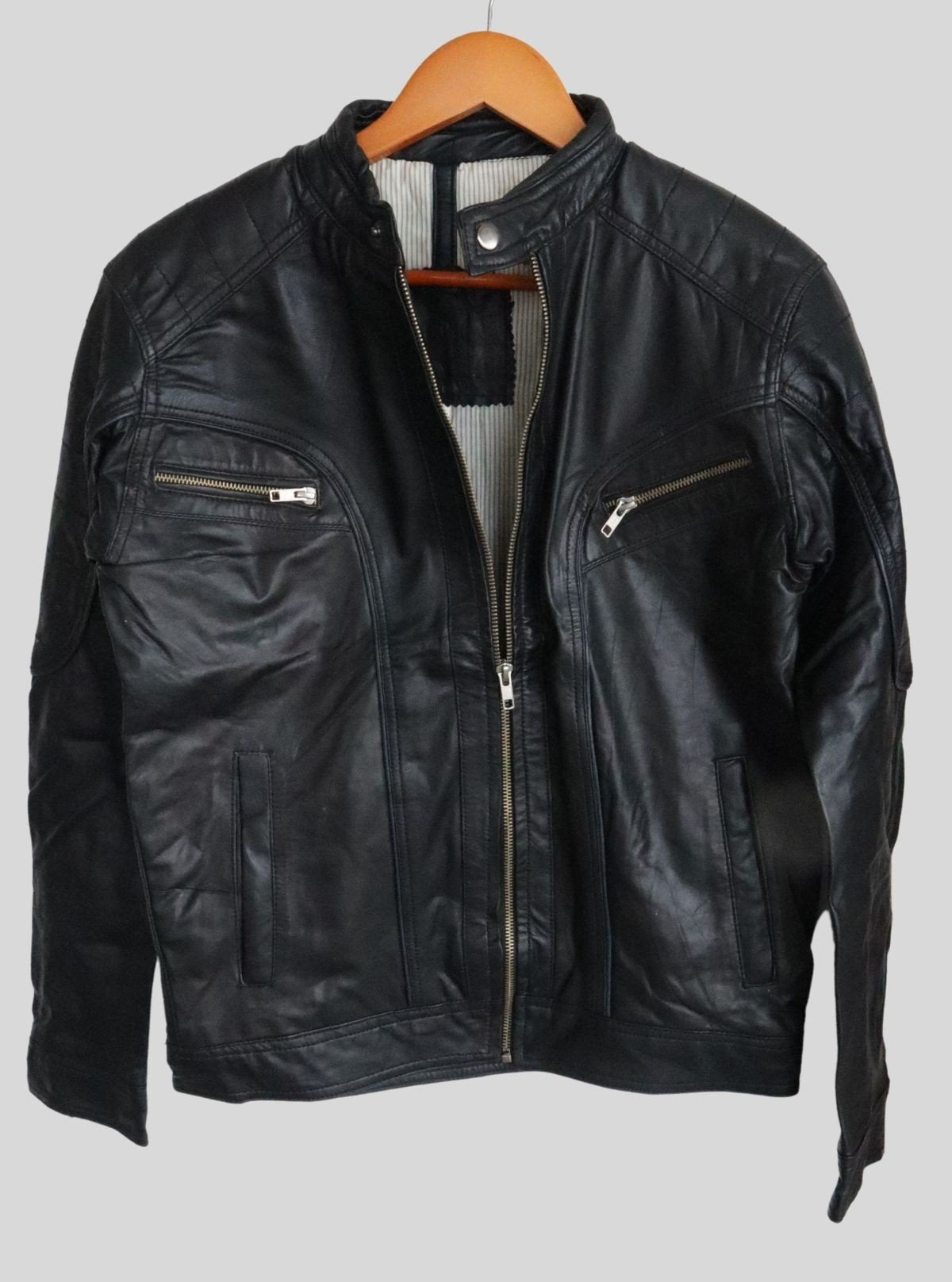 Black Leather Jacket for Men – Classic Biker & Casual Style by Boer and Fitch - Boer and Fitch