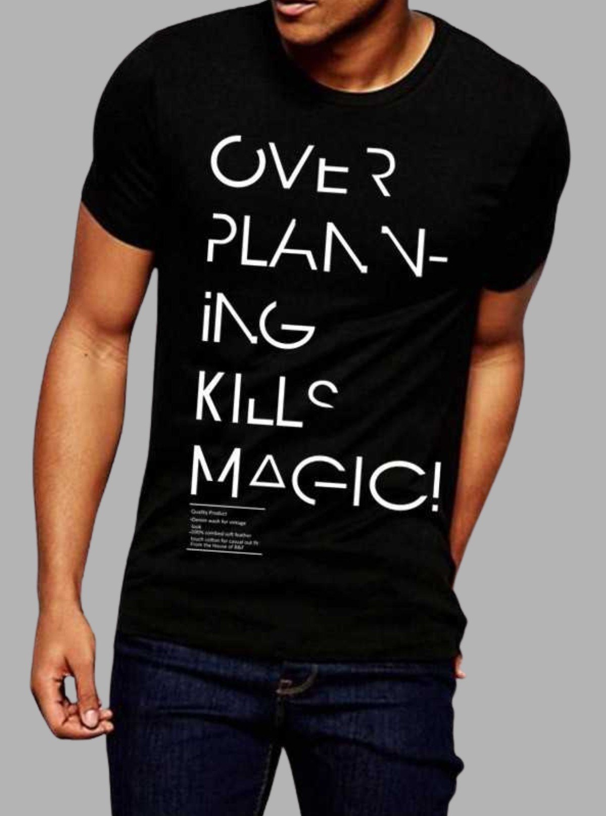 Black Magic Print Round Neck T-Shirt – Boer and Fitch - Boer and Fitch