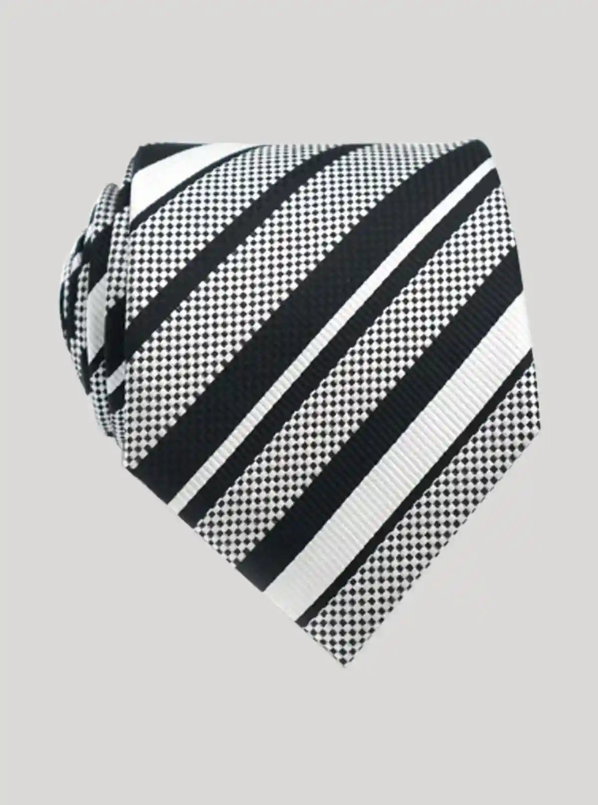 Men’s White & Black Checked Striped Tie – Modern Classic by Boer & Fitch | Buy Online at  Boer and Fitch