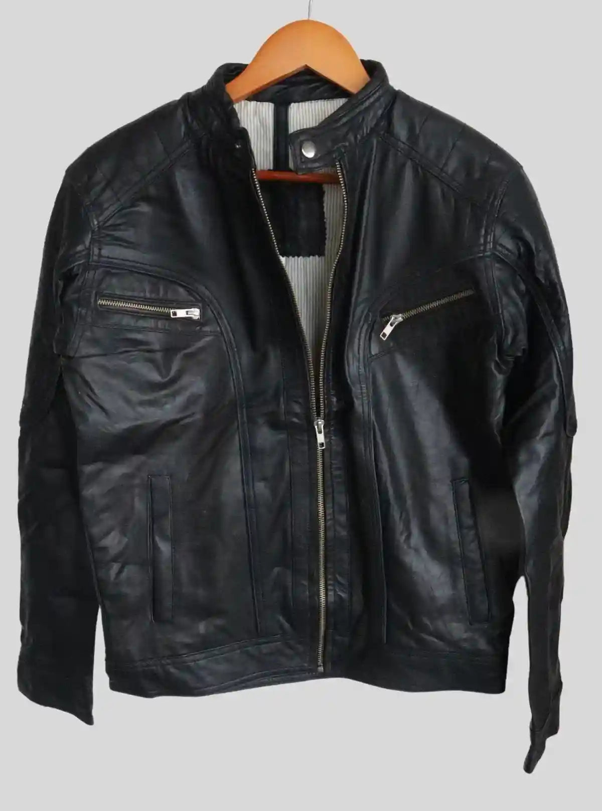 Black Leather Jacket for Men – Classic Biker & Casual Style by Boer and Fitch | Buy Online at  Boer and Fitch