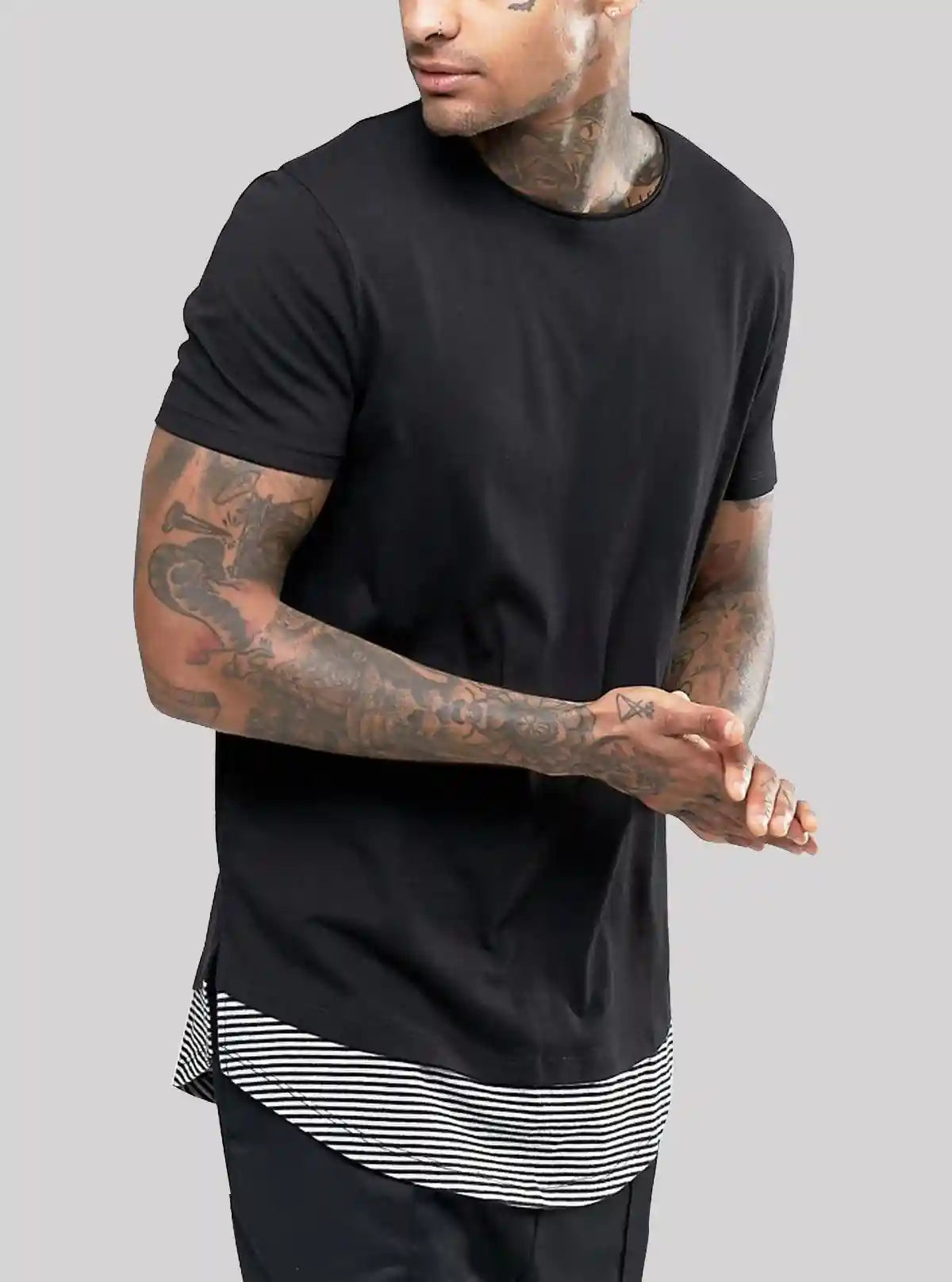 Black Slit Open T-Shirt – Boer and Fitch | Buy Online at  Boer and Fitch