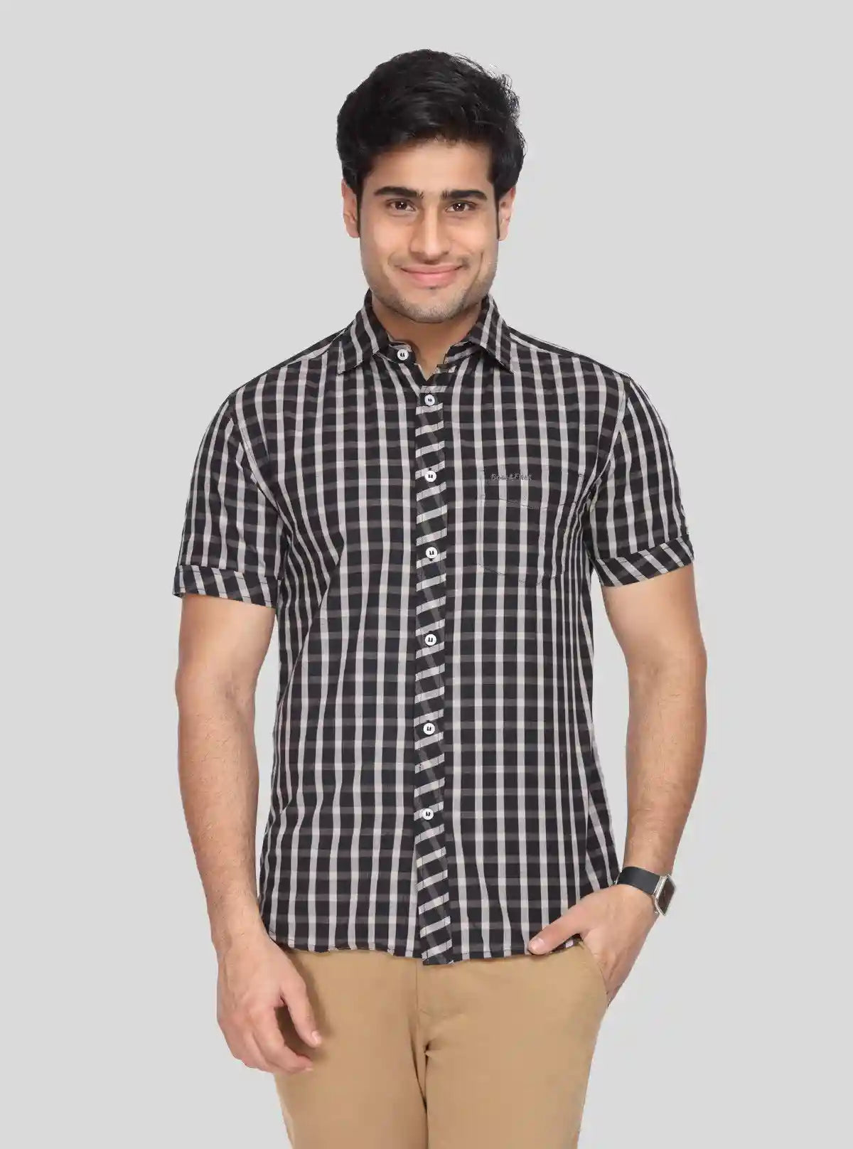 Men's Black Checkered Shirt – Bold, Versatile & Effortlessly Stylish | Buy Online at  Boer and Fitch